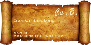 Csonka Barakony névjegykártya