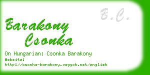barakony csonka business card